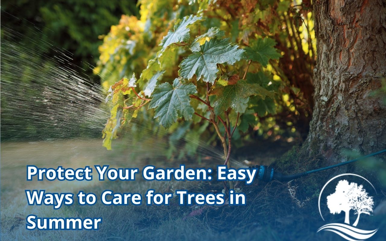Leaves with curling edges and brown tips displaying common drought stress signs in trees during hot summer days.