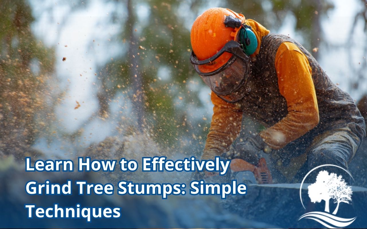 How to Effectively Grind Tree Stumps while wearing proper safety gear and eye protection