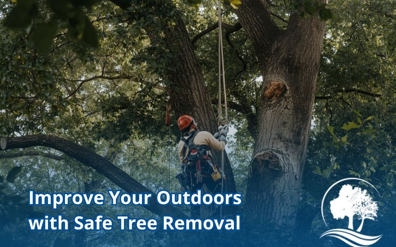 Tree Removal Services in Baltimore clearing space in a residential yard