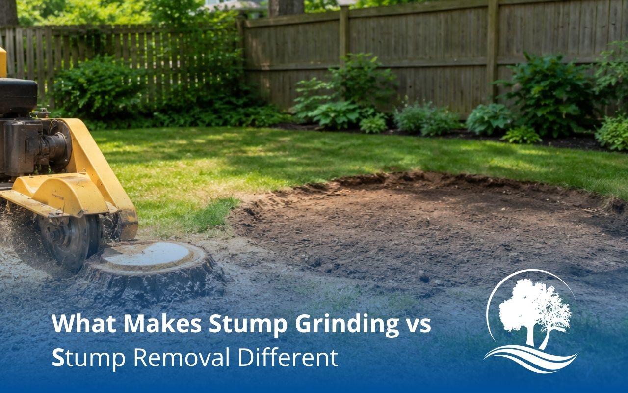 stump grinding vs stump removal for a Maryland yard
