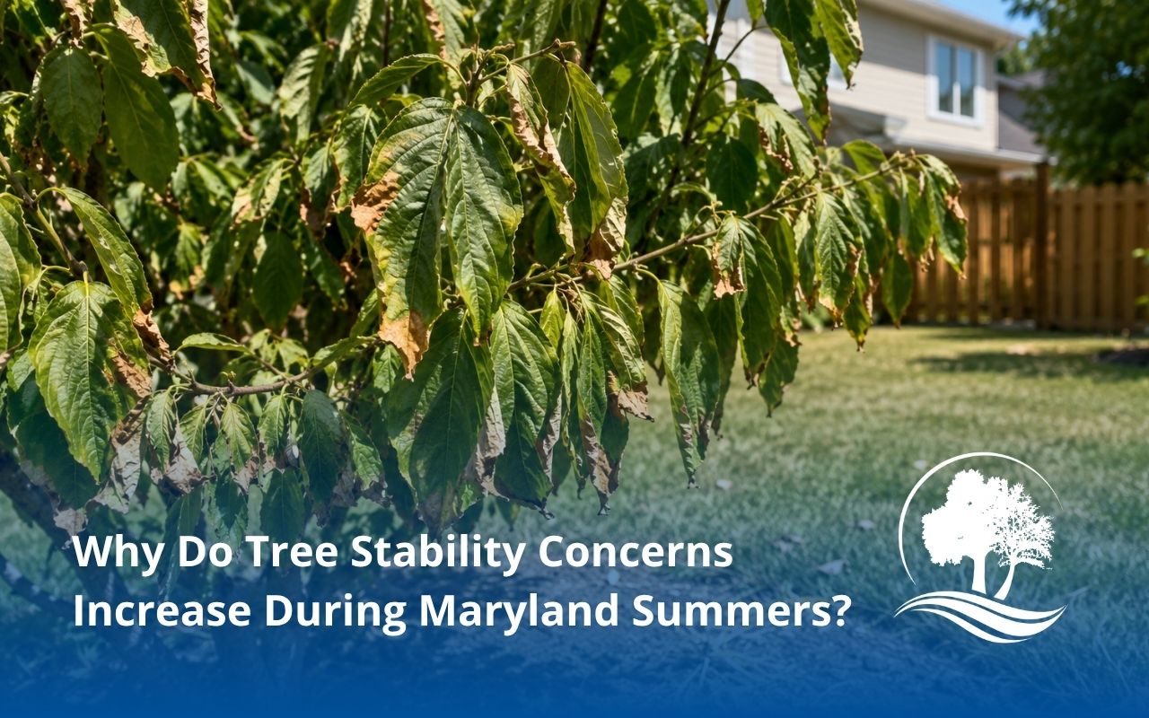 tree stability concerns near a Maryland home before summer storms